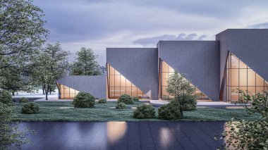 Mimari 3d modern asgari evin tasviri