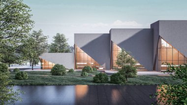 Mimari 3d modern asgari evin tasviri