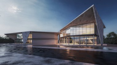 Mimari 3d modern asgari evin tasviri