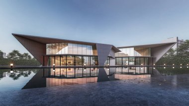 Mimari 3d modern asgari evin tasviri