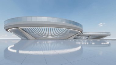 Mimari 3D, metalik modern salonun tasviri
