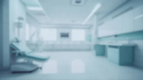 医院病人房间内建筑3D渲染模糊背景图解 — 图库照片
