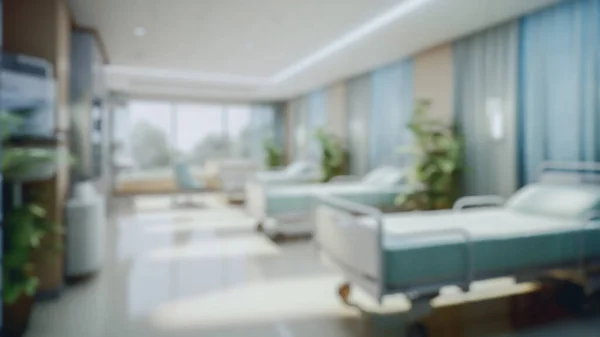 Architectural 3D Rendering Of Hospital Patients Room Interior Blurred Background Illustration