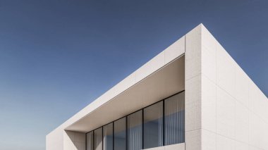 Modern Minimalist Ev ve Doğal Manzara.