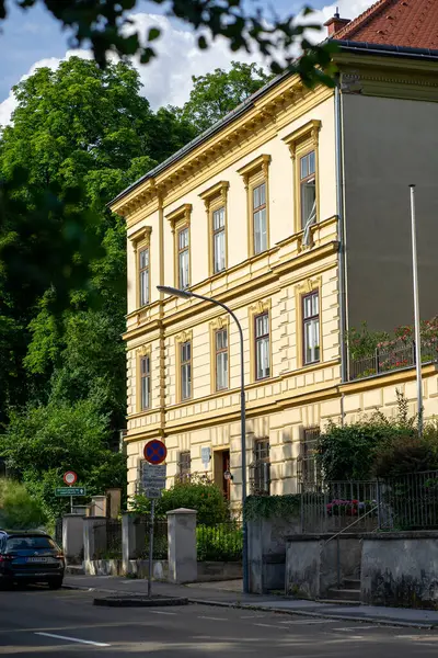 stock image Leoben, Styria, Austria - 14.07.2024: View of a small town house in the Austrian Alps.