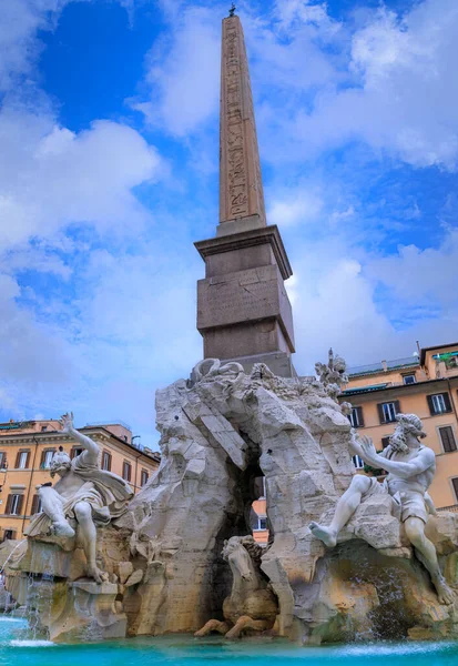 Talya Nın Roma Kentsel Manzarası Navon Meydanı Nda Piazza Navona — Stok fotoğraf