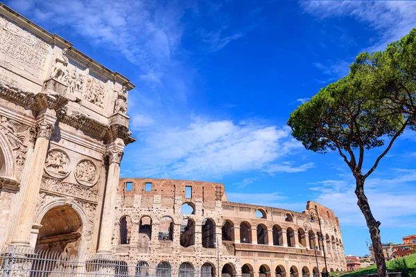 Boog Van Constantijn Het Colosseum Rome Italië — Stockfoto