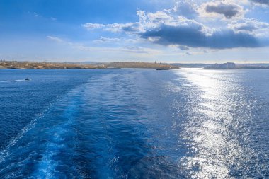 Skyline of Valletta, capital of Malta, from entrance of Grand Harbor.