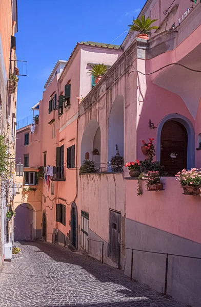 Typická Ulice Procida Kampánii Itálie Zde Můžete Vidět Zvláštnosti Tradiční — Stock fotografie