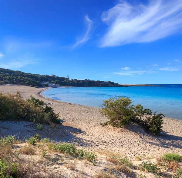 Najpiękniejsze Piaszczyste Plaże Apulii Marina Pulsano Włochy Wybrzeże Charakteryzuje Się — Zdjęcie stockowe