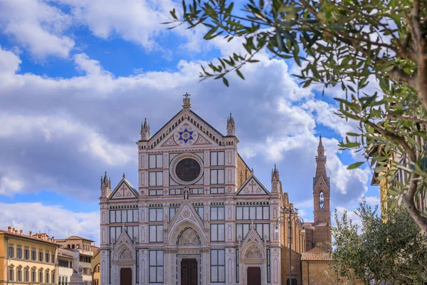 Basílica Santa Cruz Uma Obra Prima Franciscana Florença Itália Vista — Fotografia de Stock