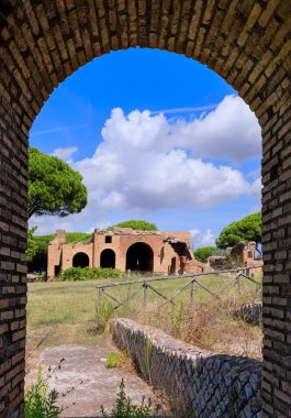 View of Taurine Baths near Civitavecchia in Italy. They are also known as the Baths of Trajan and are one of the most important Roman thermal complexes in all of southern Etruria. clipart