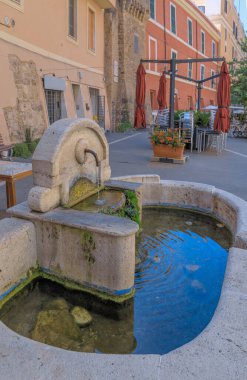 Historic center of Civitavecchia, Italy: view of the Saffi Square. clipart