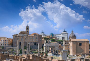 Rome cityscape: view of Roman Forum. clipart