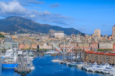 İtalya 'daki Ceneviz şehri: Eski Liman manzarası.