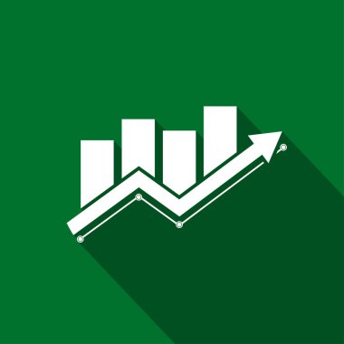 Ok, çubuk ve çizgi diyagramlı iş büyümesi grafiği logosu