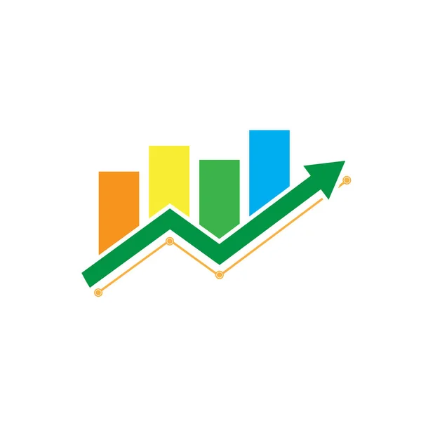 Üzleti Növekedési Chart Logó Nyíllal Sáv Vonal Chart Diagram — Stock Vector