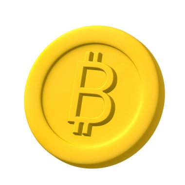Kesme yolu, Düşük Poli Bitcoin madeni para, 3D görüntüleme 