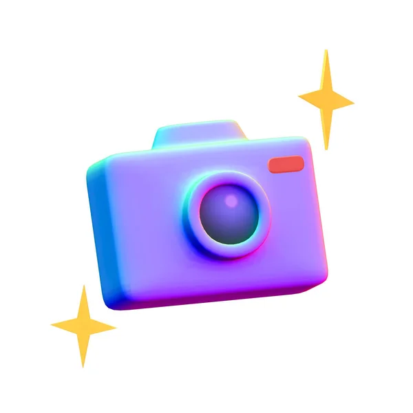 Knippad Low Poly Retro Camera Gradiënt Kleur Weergave — Stockfoto
