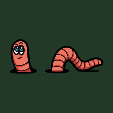 Çizgi film vektör çiziminde solucan