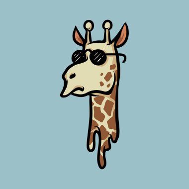 Havalı zürafa vektör çizgi film karakteri