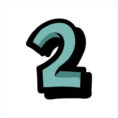 2 numaralı çizgi film vektör çizimi