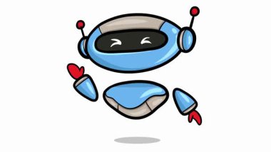 Sallanan robot karakter çizgi film animasyonu