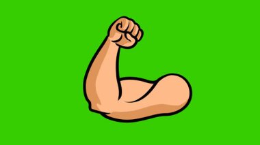 Büyük kaslı el çizgi film animasyonu