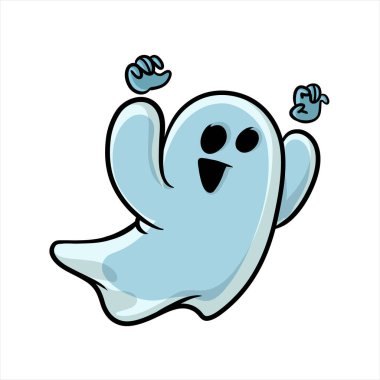 hayalet karakter çizgi film vektör çizimi