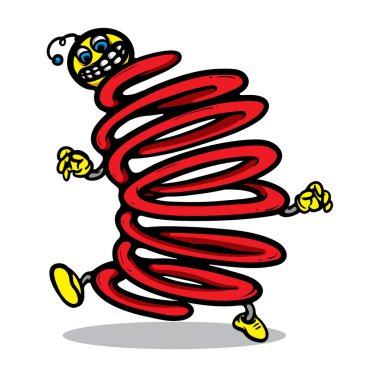 Bahar Karakteri Çizgi film Vektörü İllüstrasyonu