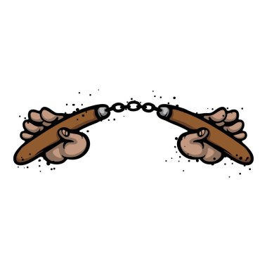 Çift Çubuklu Çizgi film Vektör Çizimi