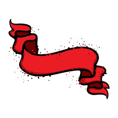 Kırmızı kurdele Çizgi film Vektör İllüstrasyonu