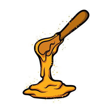 Bir kaşık bal Çizgi film Vektör İllüstrasyonu