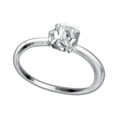 Diamond Ring Hand Drawing Vector Illustration