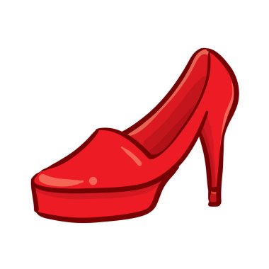 Red High Heels Hand Drawing Vector Illustration