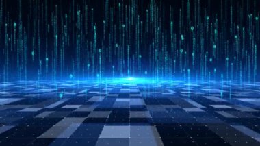 İkili numaralar yağmur ve bilgi akışı teknolojisi alanı arkaplanı