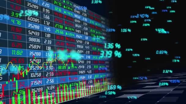 Gráfico Curva Del Mercado Financiero Valores — Vídeo de stock