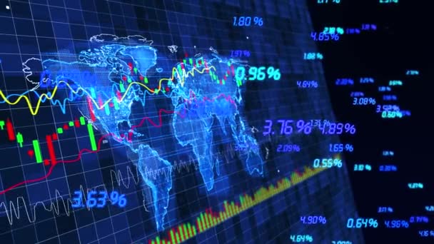 Latar Belakang Grafik Trend Pasar Efek Keuangan Global — Stok Video