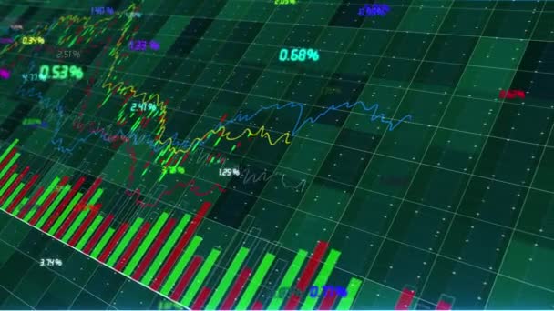 Gráfico Tendência Estoque Fundo Line — Vídeo de Stock