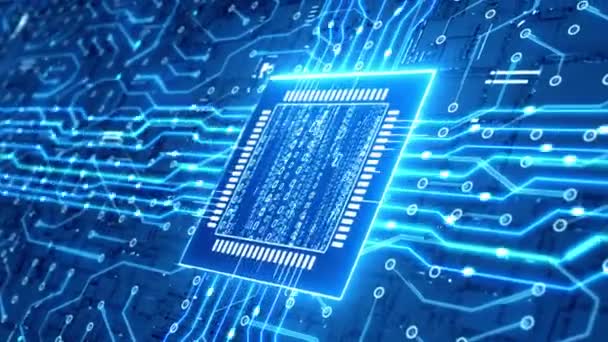 Quantum Computer Smart Chip Circuit Board — Stock Video