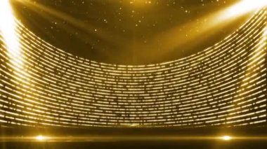 Atmosferik ve güzel altın neon ışıklar ödülleri sahne arkası