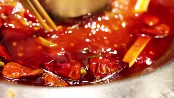Chiński Styl Ostry Hot Pot — Wideo stockowe