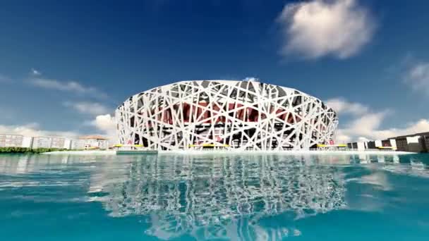北京鸟巢国家体育场的时差摄影 — 图库视频影像