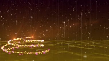  beautiful golden particle christmas tree background