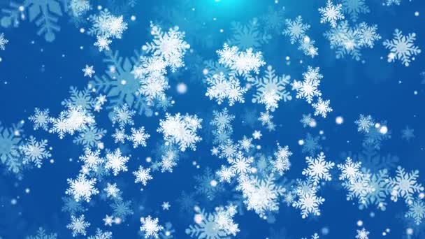 クリスマスの美しい雪の結晶が — ストック動画