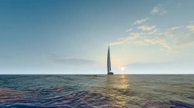 A raft is bumping forward in the sea