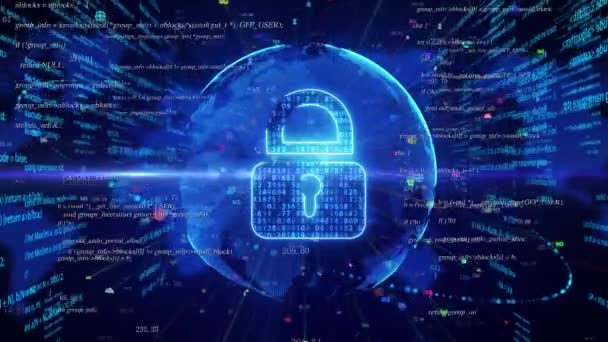 Digital Combination Lock Cyber Security Concept Background — Vídeos de Stock