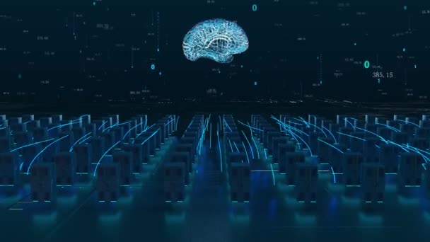 Дані Сервера Вивантажуються Хмару Мозок — стокове відео