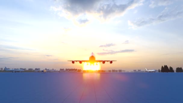 大飞机从机场起飞 — 图库视频影像