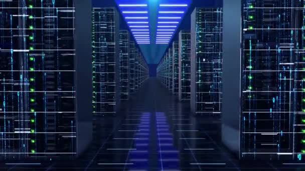Server Kamer Data Informatie Opslag — Stockvideo